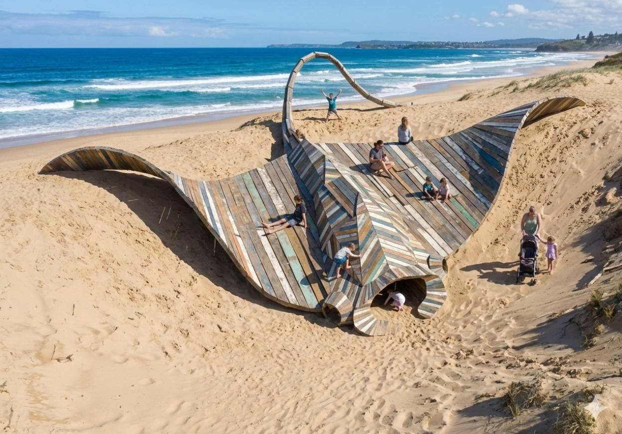 Herní socha manta - vizualizace